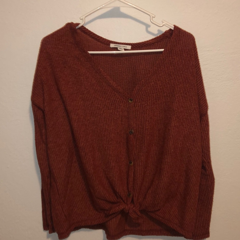 Tie in front long sleeve